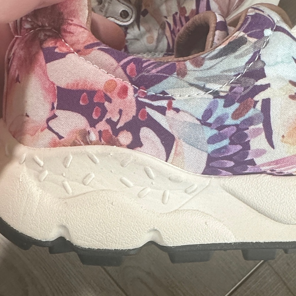 Women's Floral Print Casual Sneaker - Pink Multi - Picture 14 of 16
